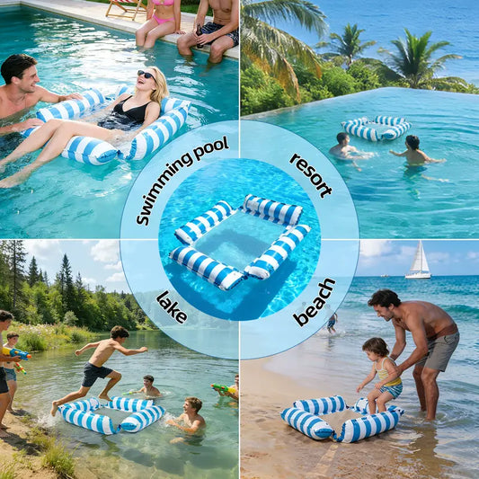 💦 4-Tube Inflatable Floating Bed – Ultra Comfort Pool Float 🛟 Stable & Relaxing Summer Lounge ☀️