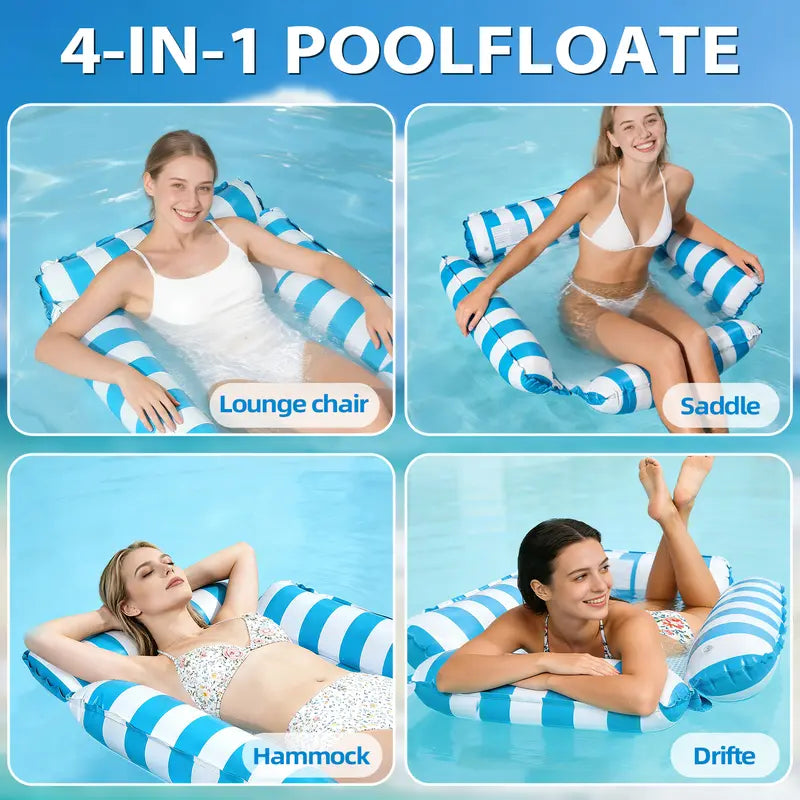 💦 4-Tube Inflatable Floating Bed – Ultra Comfort Pool Float 🛟 Stable & Relaxing Summer Lounge ☀️
