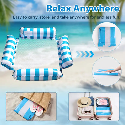 💦 4-Tube Inflatable Floating Bed – Ultra Comfort Pool Float 🛟 Stable & Relaxing Summer Lounge ☀️