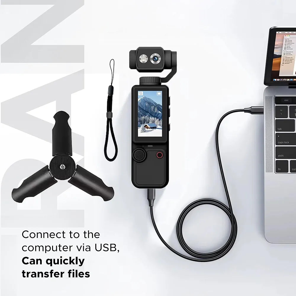 📸 Air Tab Pocket 4K Ultra HD Action Camera – 180° Flip Lens 🔄 | Built-in Fill Light 💡 | Includes Tripod 🏞️