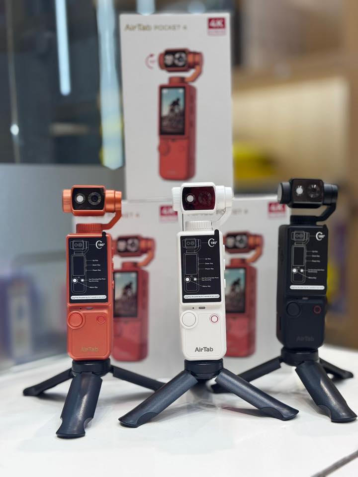 📸 Air Tab Pocket 4K Ultra HD Action Camera – 180° Flip Lens 🔄 | Built-in Fill Light 💡 | Includes Tripod 🏞️