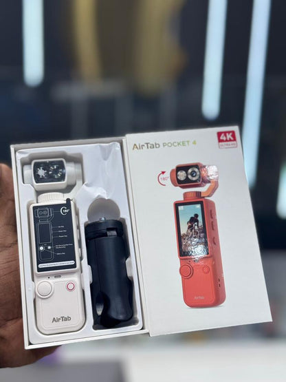 📸 Air Tab Pocket 4K Ultra HD Action Camera – 180° Flip Lens 🔄 | Built-in Fill Light 💡 | Includes Tripod 🏞️